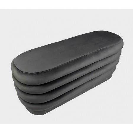 88010014 - Grey : Ghế Ottoman , Bench Oval - Màu Xám